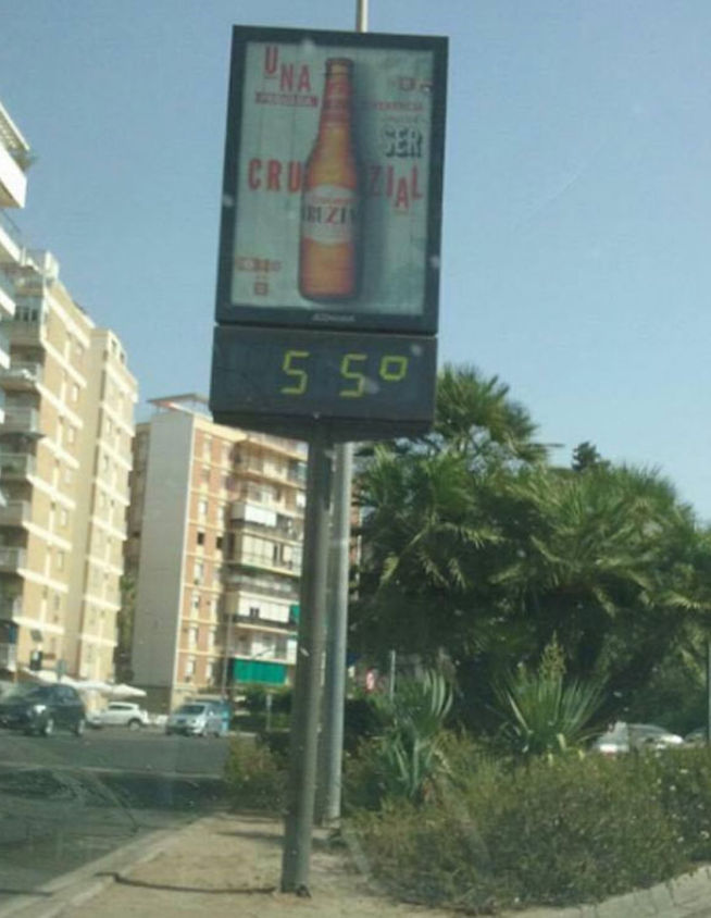 Panneau de température record à Séville septembre 2016
