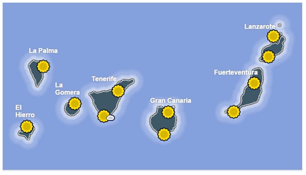 Les îles Canaries sur une carte
