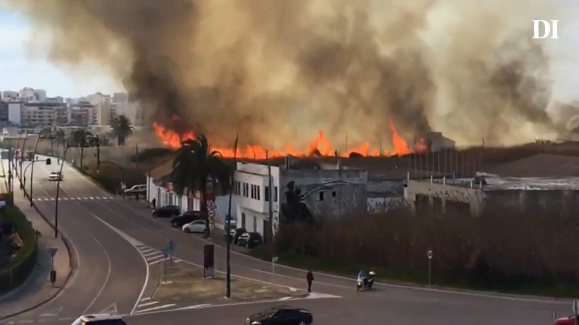Incendie au coeur de la ville d'Ibiza