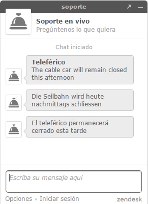 The cable of the Teide was down on March 2017