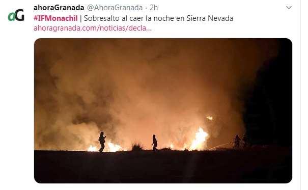 Des flammes dans la station de ski de la sierra nevada cet été 2019