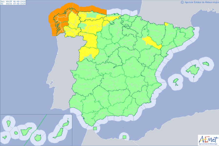 La tempête Miguel touche la Galice juin 2019