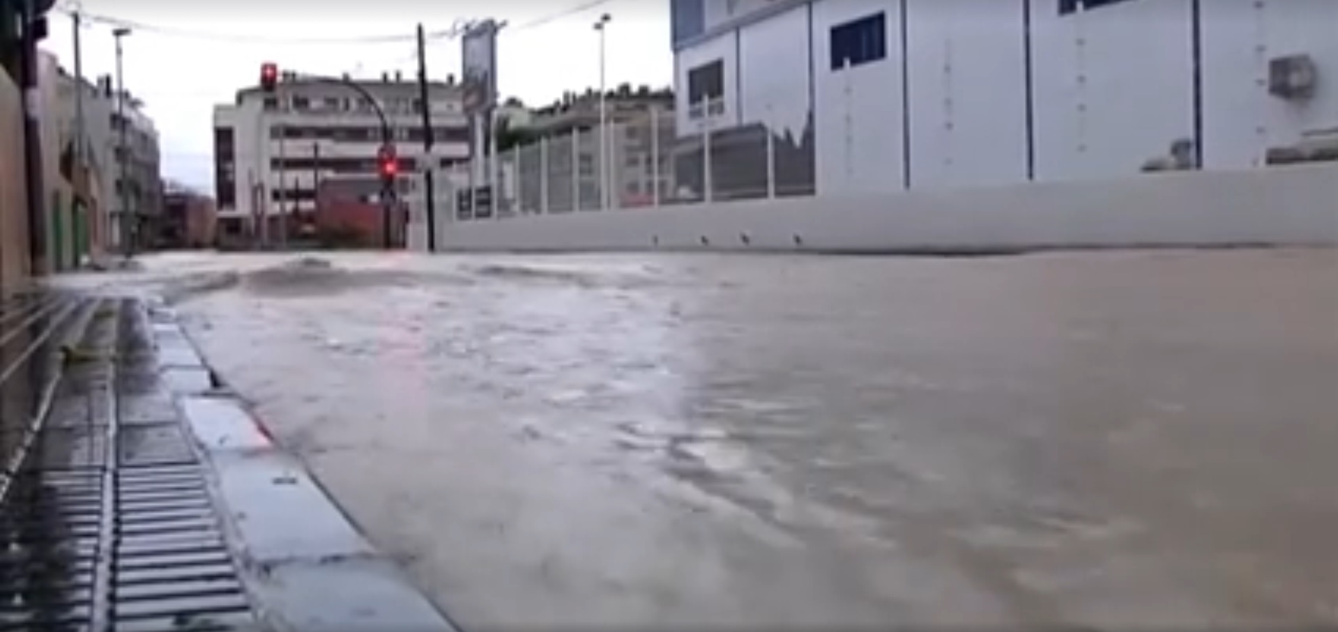 The street under the water in Murcia december 2016