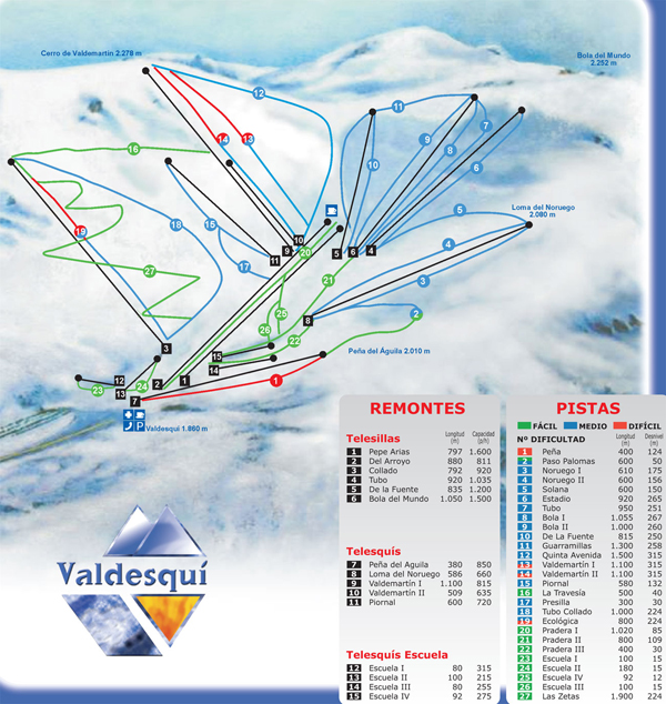Valdesqui Plan Des Pistes De Ski en Images