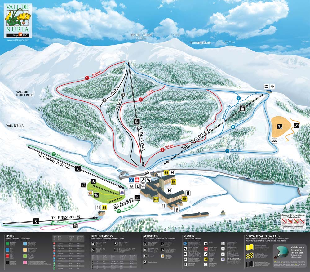 Ski Plan Des Pistes Nuria Proche Perpignan Barcelone en Images